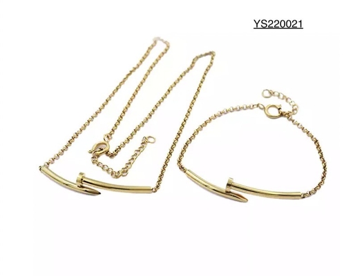 Anniversary Stainless Steel Jewelry Set Love Token Nail Bracelet And Necklace Set