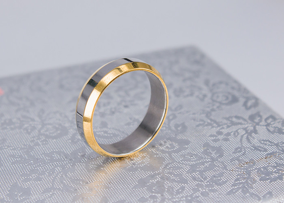 China Cool Simple Gold Plated Finger Rings , Stainless Steel Mens Gold Plated Rings supplier