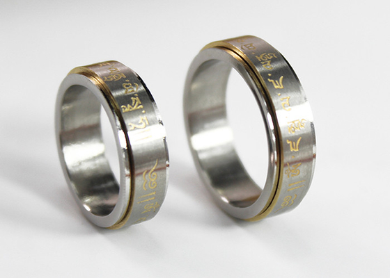 China Stainless Steel Buddhist Jewelry Rings Jewelry Matte Finished For Men supplier