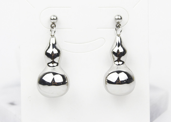 China Custom Fashion Stainless Steel Drop Earrings Gourd Shape Nickle Free For Female supplier