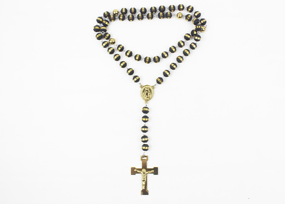 China Jesus Christ Cross Stainless Steel Fashion Jewelry Crucifix Pendant Silicone Beads Necklace supplier