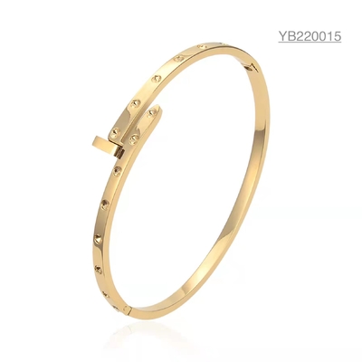 Exclusive Stainless Steel Designer Jewelry Printed 18k Gold Screw Bracelet
