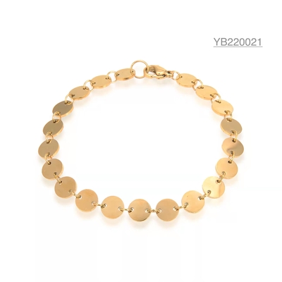Niche Design Gold Hand Chain Round Shell Shaped Bracelets Stainless steel bangle