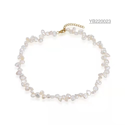 vintage luxury brand hand chain small faux pearl bracelet Stainless steel bangle