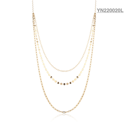 OEM Stainless Steel Layered Necklace K Gold Triple Layer Pendant Necklace