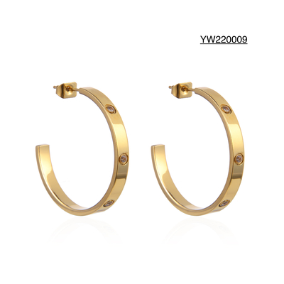 LOVE Stainless Steel Gold Earrings