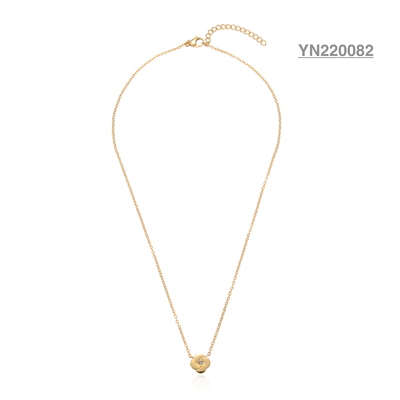 18k Gold Plated Stainless Steel Necklace Minority Brand Rhinestone Rose Pendant Torque