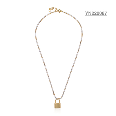 Jewelry Collection vintage lock pendant torque 18k Gold Stainless Steel Necklace