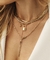 Love Token Key Lock Necklace K Gold Stainless Steel Long Rhinestone Necklace