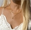 many round fringed shell cross chocker necklace K Gold Stainless Steel Necklace
