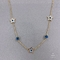 14k Gold Plated Stainless Steel Jewelry Set Cool Blue Eyeball Necklace Bracelet Set