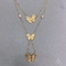 Wedding 14k Gold Stainless Steel Necklace With Butterfly Pendant