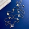 90cm Four Leaf Clover Necklace Women Girls Stainless Steel Long Necklace