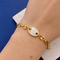 16cm Anniversary Shell Charm Bracelet Stainless Gold Link Bracelet Womens