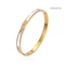Luxury Store White Shell Bracelet 12G 18k Gold Stainless Steel Bangle