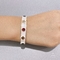 Stainless Steel Colorful Gemstone Bracelet White Wide Cuff Bangles For Wedding