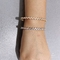Luxury Brand 24k Gold Rhinestone Bracelet Stainless Steel Wave Bangle Bracelet