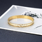 18k Gold Welt Womens Stainless Steel Bracelet Rhombus Inlaid Rhinestone Bangle