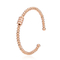 Ladies Luxury Brand Open Cuff Bangle Cylinder Rhinestone 14k Gold Bead Bracelet