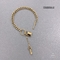 Luxury 14k Gold Stainless Steel Lock Head Pendant Necklace Key and Lock Bracelet