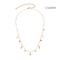 K Gold Stainless Steel Fashion Necklaces High Luxury Leaf Rhinestone Tassel Necklace