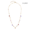 Multicolored Pearl Stacking Gold Necklaces