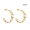White Fritillary Stainless Steel Gold Earrings Hollow Gold Hoop Earrings For Banquets