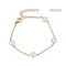 20cm 18k Gold Rhinestone Bracelet High Gloss White Pearl Bangles