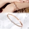 Womens Trendy Wrist Snap Bracelet Rhinestone Stainless Steel Bangle
