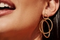 5cm Stainless Steel Gold Earrings American Style Multiple Circles Earrings