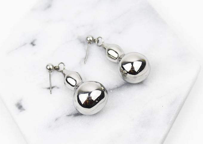Custom Fashion Stainless Steel Drop Earrings Gourd Shape Nickle Free For Female