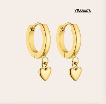 Versatile Gold Heart Drop Earrings