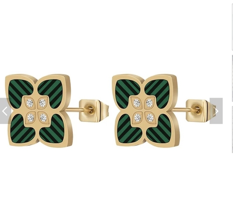 CZ Stone Shamrock Earring Four Leaf Clover Green St.Patrick'S Day Earrings For Women Irish Jewelry