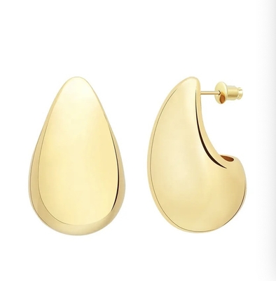Women Earrings Gold Open Hoop C Shape 14K Gold Filled Small Boho Beach Simple Delicate Handmade Hypoallergenic