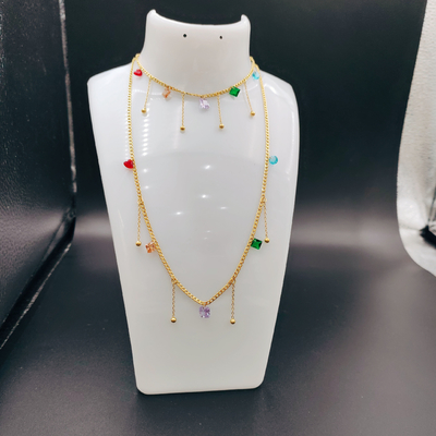 New Arrival Trendy High Polish Newest Gold Color Stainless Steel  Earring ,Necklace , Bracelet Sets For Lady