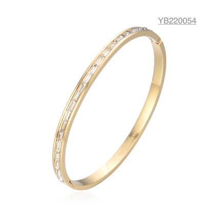Ring Style CZ Gold Jewelry Fashion Full Rhinestone Buckle Bracelet