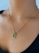 Vintage 18k Stainless Steel Fashion Necklaces Square Green Stone Pendant Necklace