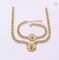 3 Piece Stainless Steel Jewelry Set Hexagon Cornucopia Gold Plated Bracelets