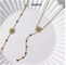 18k Stainless Steel Jewelry Set Hollow Color Crystal Pendant Necklace Bracelet Set