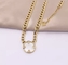 K Gold Stainless Steel Jewelry Set Lush Simple White Fritillary Inlaid Chain Bracelet