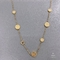18 Karat Stainless Steel Gold Necklace Womens Round Openwork Pendant
