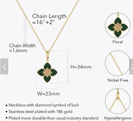 MINTER 3 Pcs Lucky Four-Leaf Clover Jewelry Shine Diamond Gold-Plated  Necklace Earrings Bracelet