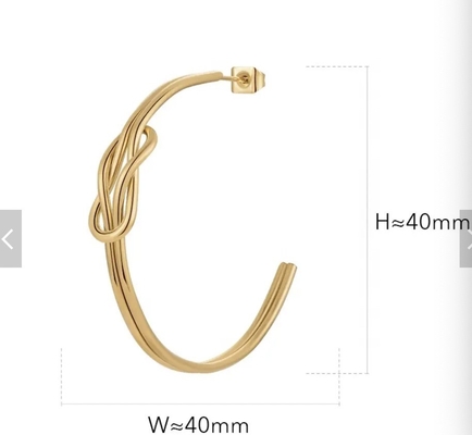 Oem Gold Hoop Earrings For Women Girls Gold Plated Knot Statement Lightweight Thick Trendy Small Open