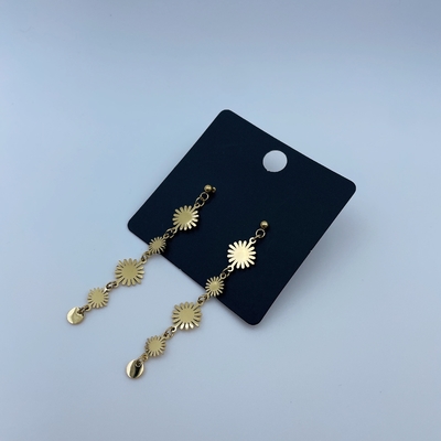 Polished Gold Finish Stainless Steel Earring with CZ Stone and Gold