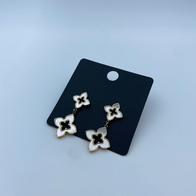 Polished Gold Finish Stainless Steel Earring with CZ Stone and Gold