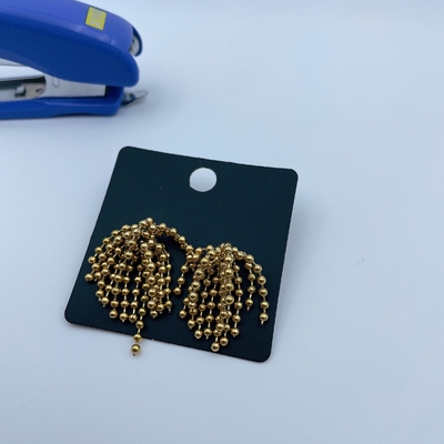 Polished Gold Finish Stainless Steel Earring with CZ Stone and Gold