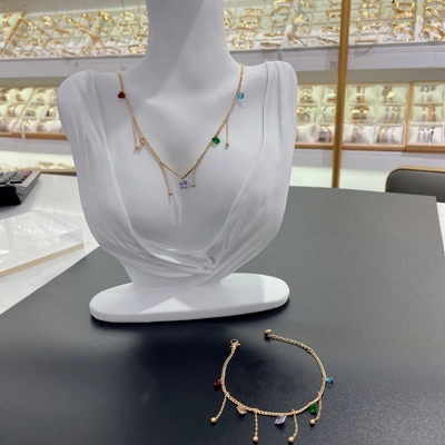 New Arrival Trendy High Polish Newest Gold Color Stainless Steel  Earring ,Necklace , Bracelet Sets For Lady