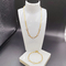 New Arrival Trendy High Polish Newest Gold Color Stainless Steel  Earring ,Necklace , Bracelet Sets  For Lady