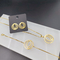 New Arrival Trendy Lines  Newest Gold Color Stainless Steel  Earring ,Necklace , Bracelet Sets  For Lady
