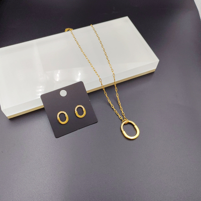 New Arrival Trendy Lines  Newest Gold Color Stainless Steel  Earring ,Necklace , Bracelet Sets  For Lady